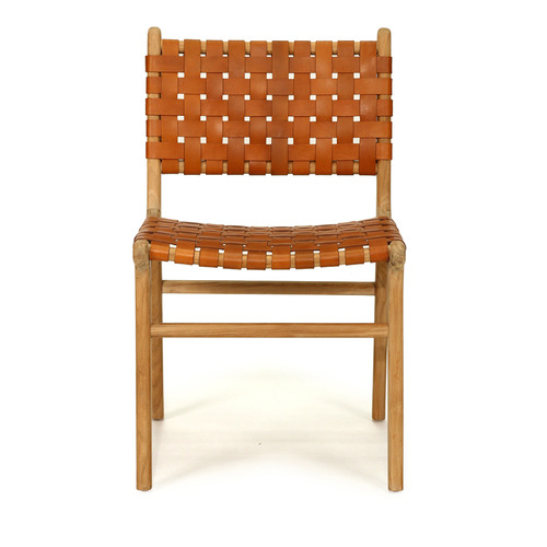 Woven leather best sale side chair